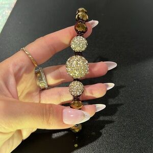 1319. Cara New York Elegant Gold and Brown‎ Beaded Bracelet